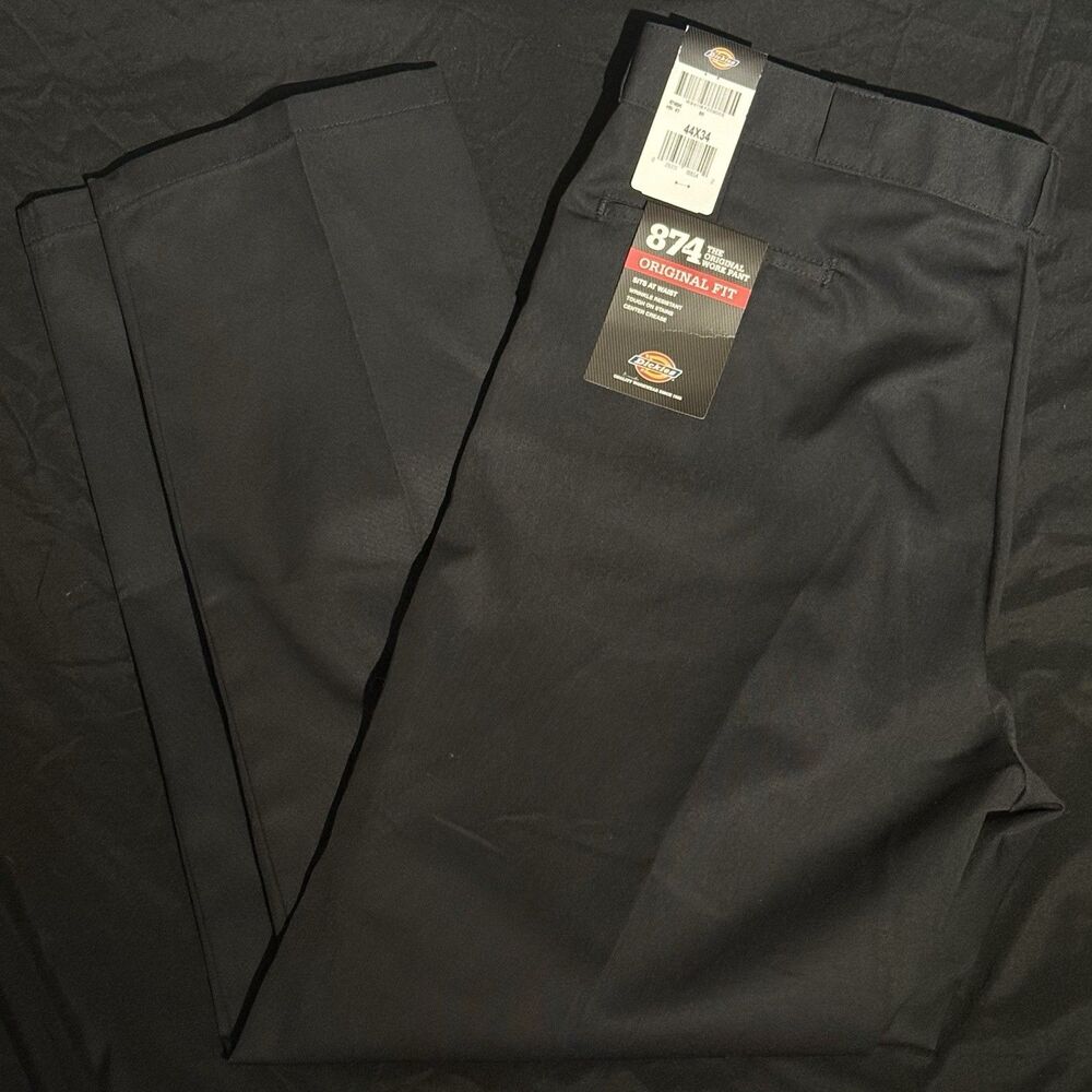 Dickies 874 Original Fit Men's Black Work Pants Size 44x34